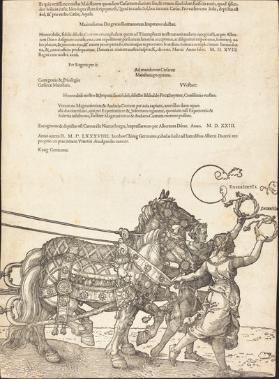 Triumfální vůz Maxmiliána I. (Velký triumfální vůz) [deska 8 z 8] od Albrecht Dürer