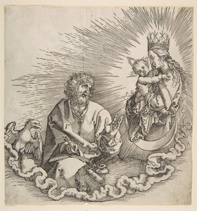 Panna se zjevuje svatému Janovi, Frontispis k Apokalypse, 1511. od Albrecht Dürer