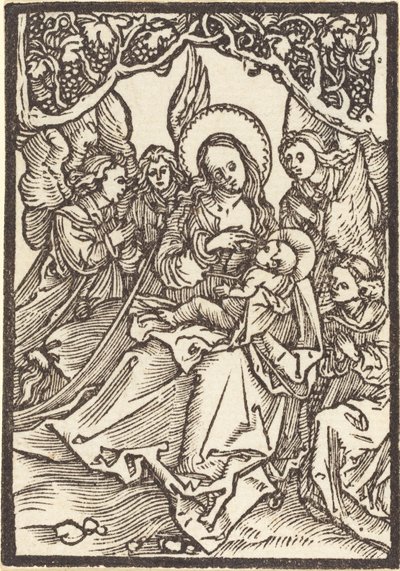 Panna kojící Ježíška se čtyřmi anděly od Albrecht Dürer