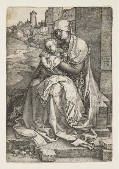 Panna sedící u zdi od Albrecht Dürer