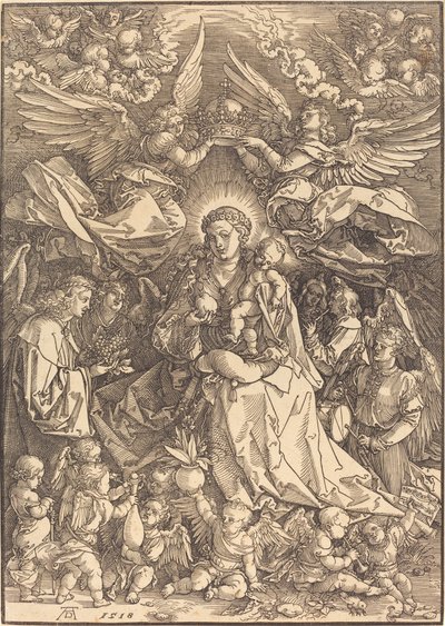 Panna obklopená mnoha anděly od Albrecht Dürer