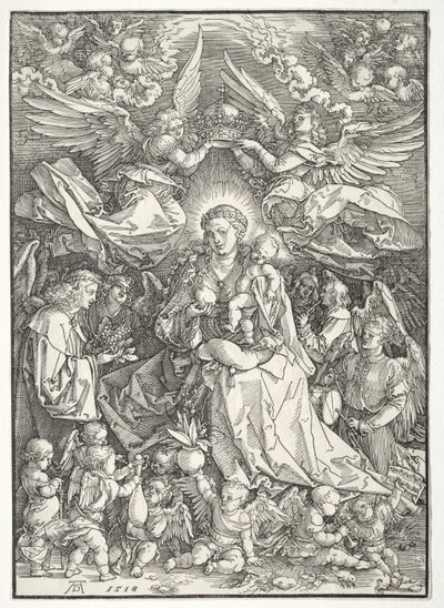 Panna obklopená mnoha anděly od Albrecht Dürer