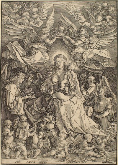 Panna obklopená mnoha anděly od Albrecht Dürer