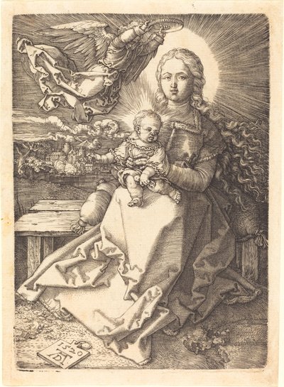 Panna a dítě korunované jedním andělem od Albrecht Dürer