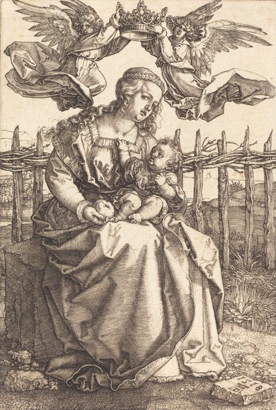 Panna a dítě korunované dvěma anděly, 1518. od Albrecht Dürer