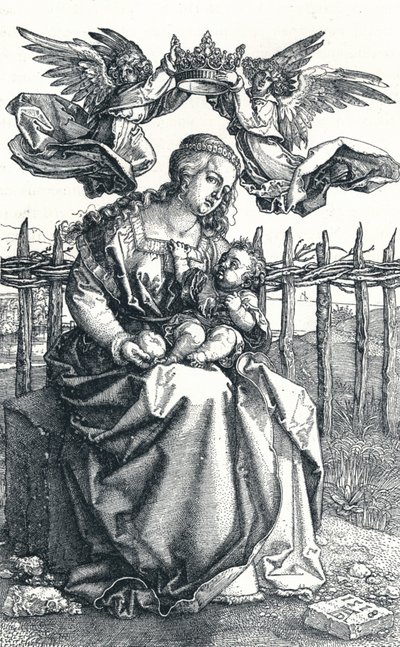 Panna a dítě korunované dvěma anděly, 1518, 1906 od Albrecht Dürer