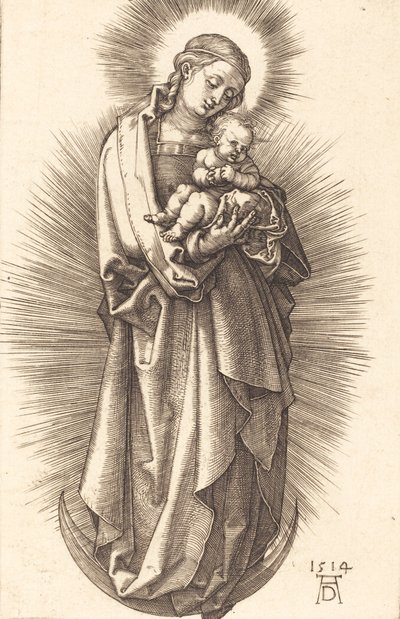 Panna a dítě na půlměsíci s diadémem, 1514. od Albrecht Dürer