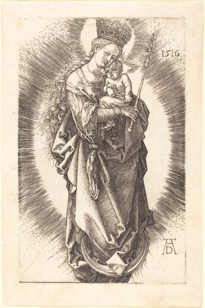 Panna a dítě na půlměsíci s žezlem a hvězdnou korunou od Albrecht Dürer