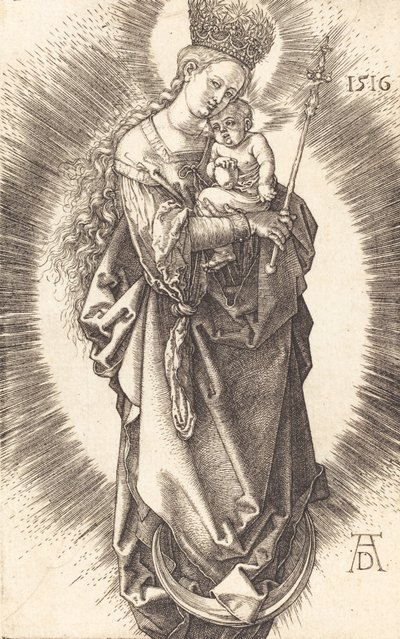 Panna a dítě na půlměsíci s žezlem a hvězdnou korunou, 1516. od Albrecht Dürer