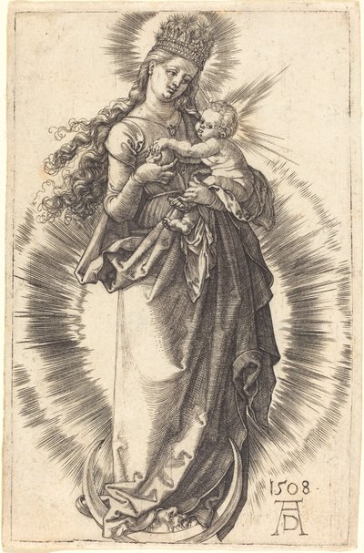 Panna a dítě na půlměsíci s hvězdnou korunou od Albrecht Dürer