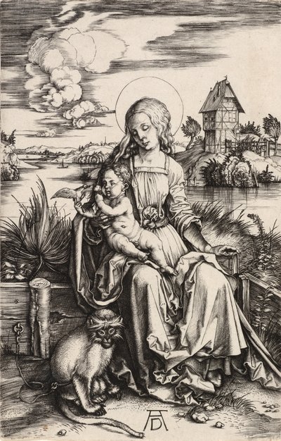 Panna a dítě s opicí, c. 1498. od Albrecht Dürer