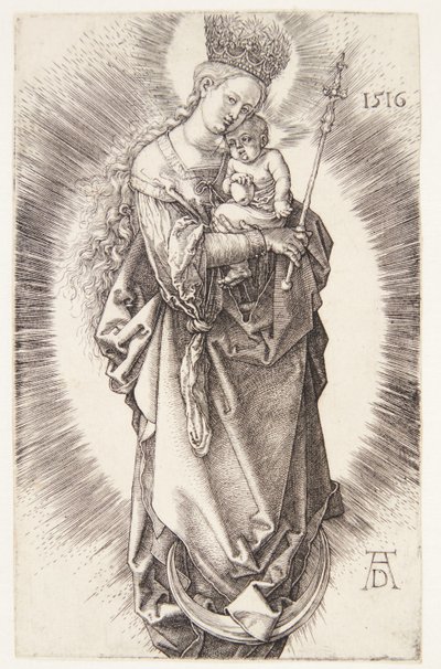 Panna na půlměsíci s korunou hvězd a žezlem od Albrecht Dürer