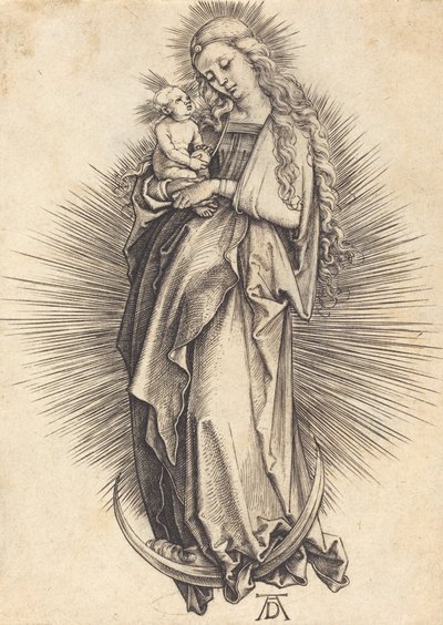 Panna na půlměsíci, c. 14981499. od Albrecht Dürer