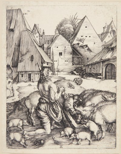 Marnotratný syn uprostřed prasat od Albrecht Dürer
