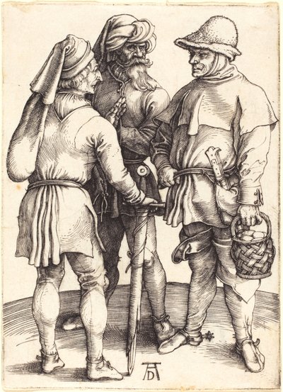 Tři rolníci v rozhovoru od Albrecht Dürer
