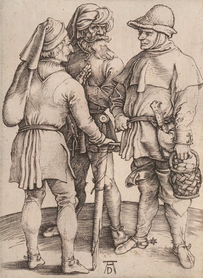 Tři sedláci v rozhovoru, 1497-1498. od Albrecht Dürer