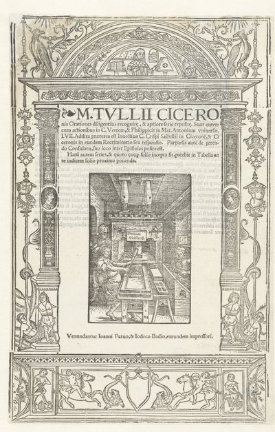 Titulní list Ciceronových Orationes s tiskařskou značkou Jodocus Badius, 1520. od Albrecht Dürer
