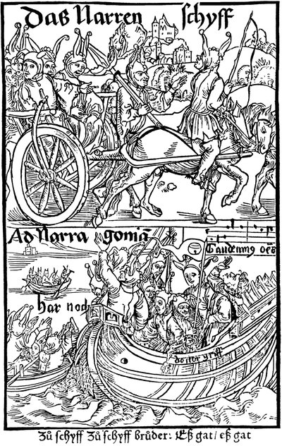 Titulní strana vydání Lodi bláznů, Sebastian Brant, 1494. od Albrecht Dürer
