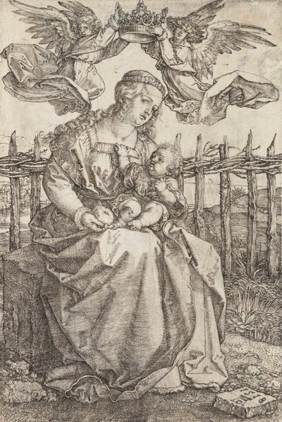 Panna Marie korunovaná dvěma anděly od Albrecht Dürer
