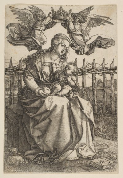 Panna a dítě korunované dvěma anděly, 1518. od Albrecht Dürer