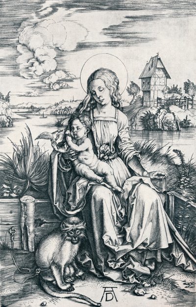 Panna a dítě s opicí, 1506 1906 od Albrecht Dürer