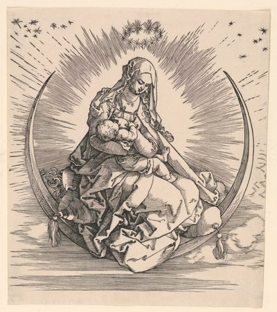 Panna na půlměsíci (titulní strana Život Panny Marie) od Albrecht Dürer