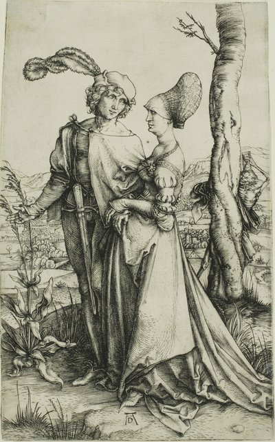 Mladý pár ohrožený smrtí (Promenáda) od Albrecht Dürer