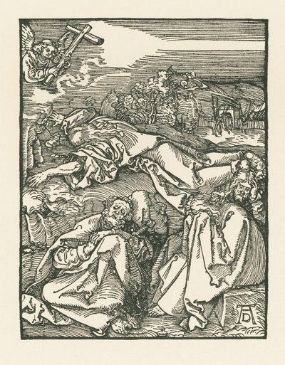 Agónie v zahradě - Kristus na Olivové hoře, asi 1508-09 (dřevoryt) od Albrecht Dürer or Duerer