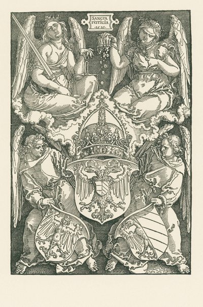 Alegorie s erbem císařství a města Norimberka od Albrecht Dürer or Duerer