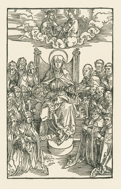 Birgitta obklopená jeptiškami a mnichy od Albrecht Dürer or Duerer