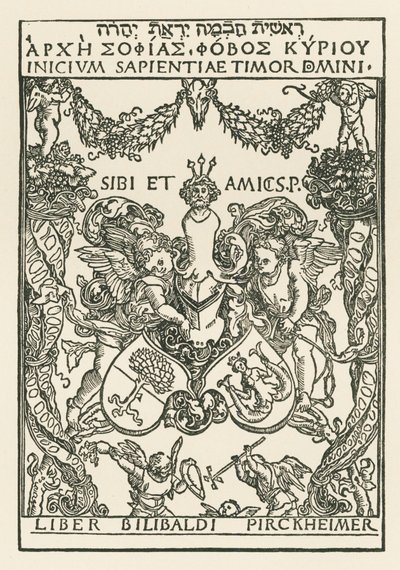 Knihtisk Willibalda Pirckheimera, asi 1502 (dřevoryt) od Albrecht Dürer or Duerer