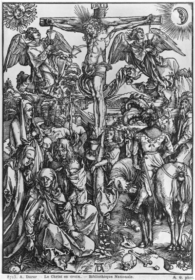 Kristus na kříži (dřevořez) (čb foto) od Albrecht Dürer
