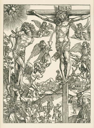 Ukřižování (Velká Kalvárie), asi 1496-00 (dřevoryt) od Albrecht Dürer or Duerer