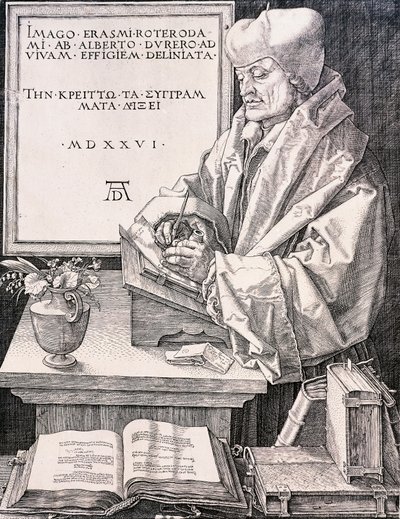 Erasmus Rotterdamský (Rotterdam 1466-1469 - Basilej 1536), humanista a teolog od Albrecht Dürer
