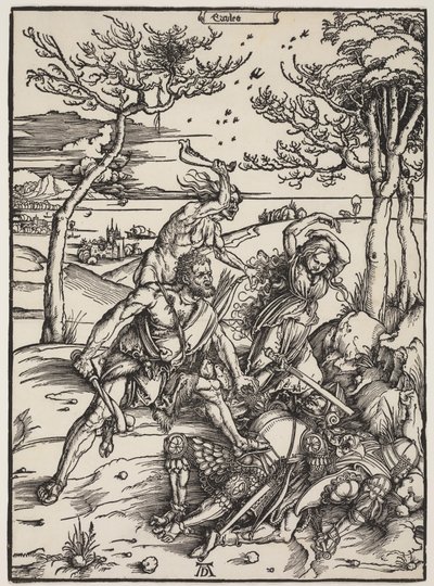 Hercules Conquering Cacus, kolem 1496 (dřevořez) od Albrecht Dürer