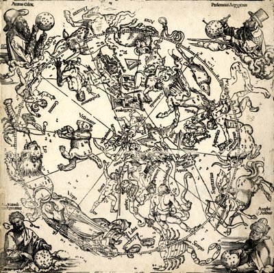 Imagines coeli Septentrionales cum duodecim imaginibus zodiaci, asi 1510-20 (dřevoryt) od Albrecht Dürer or Duerer