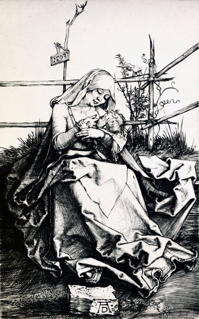 Madonna a dítě v plotě (rytina na mědi) od Albrecht Dürer