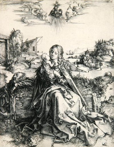Madonna s vážkou (rytina) od Albrecht Dürer