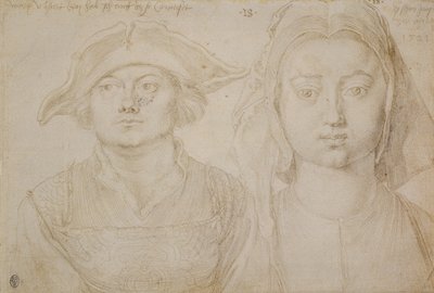 Marx Ulstat; Antwerpenin kaunis nuori nainen, n. 1520–1521 (hopeakärki, pohjamaalattu norsunluun väriselle paperille) od Albrecht Dürer or Duerer