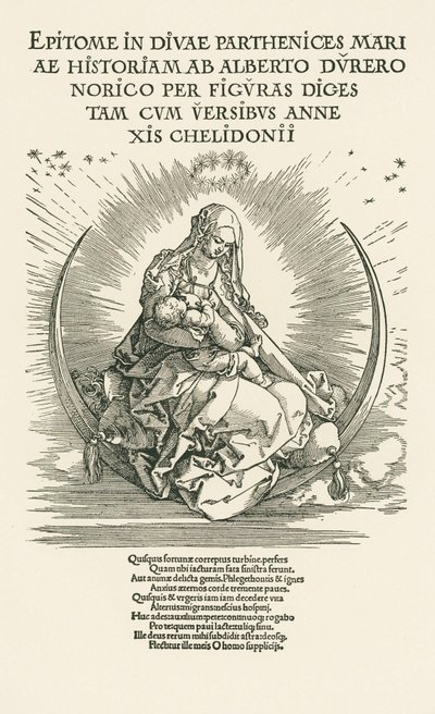 Panna Maria s dítětem ve slávě, asi 1511 (dřevoryt) od Albrecht Dürer or Duerer
