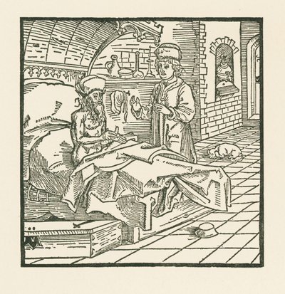 Mistr Cato na smrtelné posteli dává synovi dobré pokyny od Albrecht Dürer or Duerer