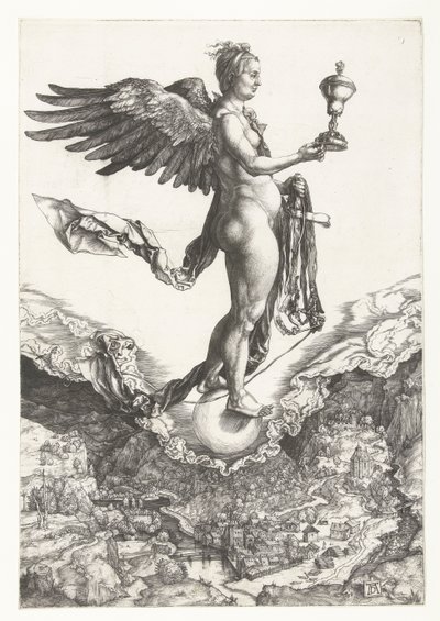 Nemesis (Velké štěstí) od Albrecht Dürer or Duerer