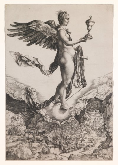 Nemesis, asi 1501-2 (rytina) od Albrecht Dürer or Duerer