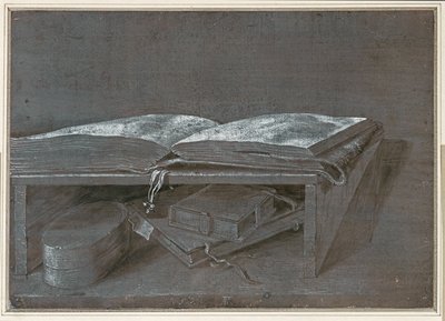 Otevřená kniha (kresba štětcem na hnědém papíře) od Albrecht Dürer or Duerer