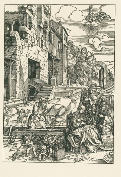 Odpočinek na útěku do Egypta, asi 1502 (dřevoryt) od Albrecht Dürer or Duerer