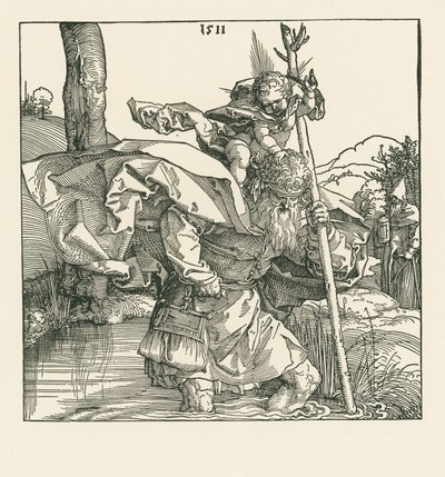 Svatý Kryštof od Albrecht Dürer or Duerer