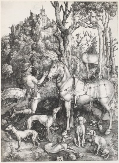 Svatý Eustace, c. 1500-1501 (rytina) od Albrecht Dürer