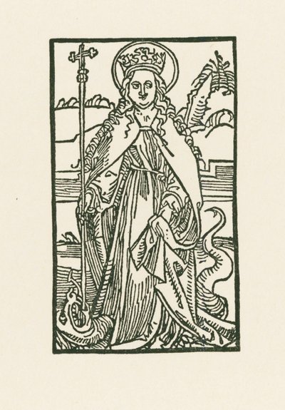 Svatá Markéta. Ilustrace k Hortulus Anime. Vytiskl Michael Furter, Basilej od Albrecht Dürer or Duerer