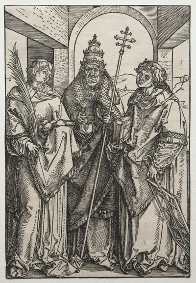 Svatí Štěpán, Sixtus a Lawrence, kolem 1504-05 (dřevořez) od Albrecht Dürer or Duerer