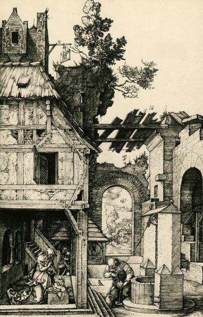 Klanění dítěte, rytina Albrechta Durera (1471-1528). od Albrecht Dürer